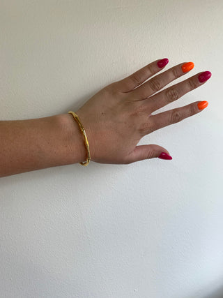 Bali 18k Gold Plated Bamboo Bracelet Jewelry Laurel + August