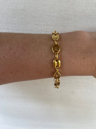 Coffee Bean 18k Gold Plate Bracelet Jewelry Laurel + August