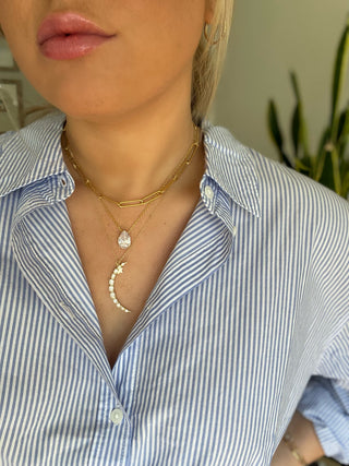 Moon and Star Necklace Accessories Laurel + August