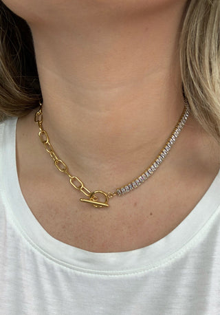 Diana CZ and 18k Gold Plate Necklace Jewelry Laurel + August