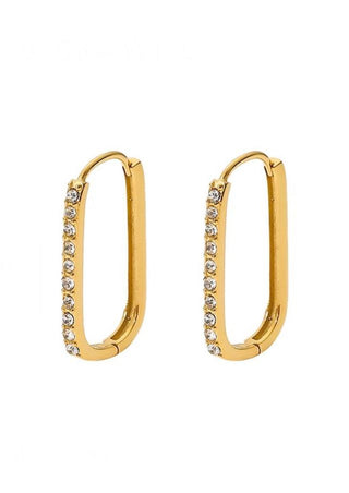 Sparkle 18k Gold Plated CZ Huggie Earrings Accessories Laurel + August