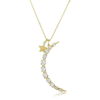 Moon and Star Necklace